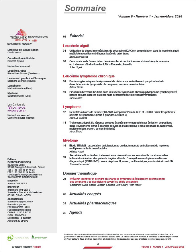 LA-REVUE-TRIBUNEK-HEMATO-V06N01-SOMMAIRE